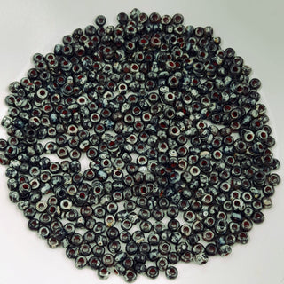 Miyuki Seed Beads Size 8 Picasso Smoky Black 7.5gm Bag
