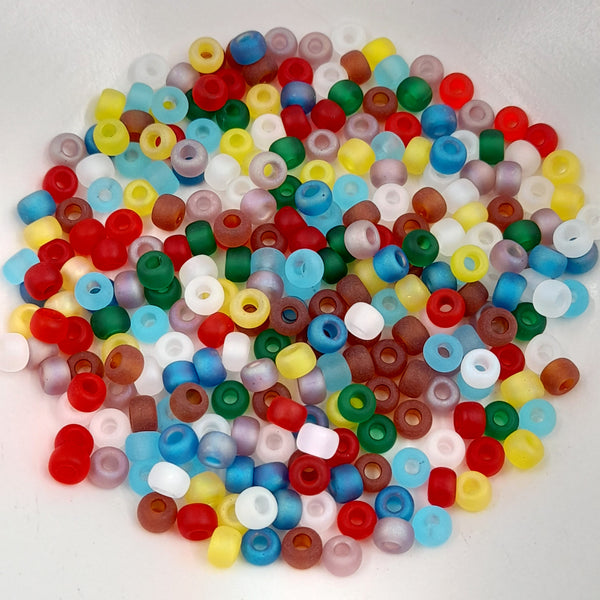 Miyuki Seed Beads Size 6 Matte Transparent Rainbow Mix 7.5gm Bag