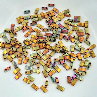 Miyuki Half Tila Beads Metallic Gold Iris 7.5gm Bag