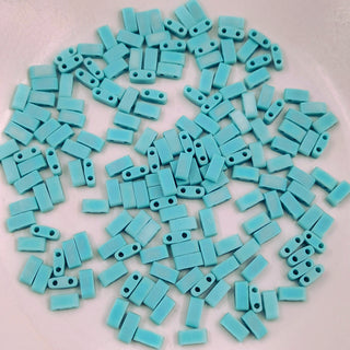 Miyuki Half Tila Beads Matte Opaque Turquoise AB 7.5gm Bag
