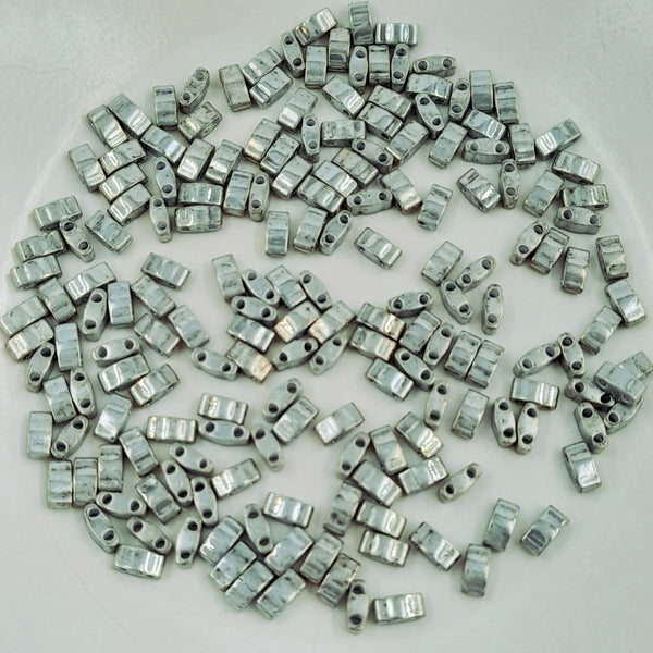 Miyuki Half Tila Beads Galvinised Grey Lustre 7.5gm Bag