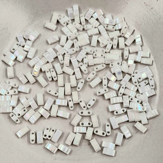 Miyuki Half Tila Beads Opaque Pearl White 7.5gm Bag