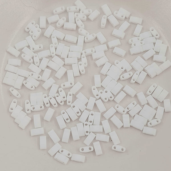 Miyuki Half Tila Beads Matte White 7.5gm Bag