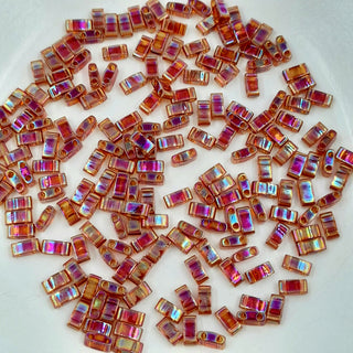 Miyuki Half Tila Beads Transparent Topaz AB 7.5gm Bag