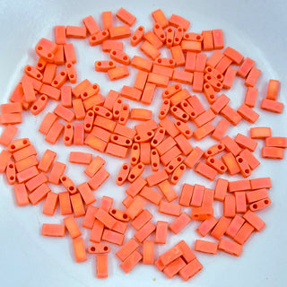 Miyuki Half Tila Beads Matte Opaque Orange AB 7.5gm Bag