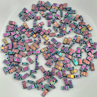 Miyuki Half Tila Beads Purple Grey Rainbow 7.5gm Bag