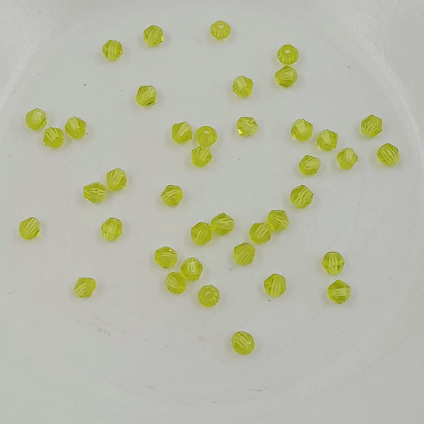 4mm Glass Bicone Lime Yellow 20 Pack
