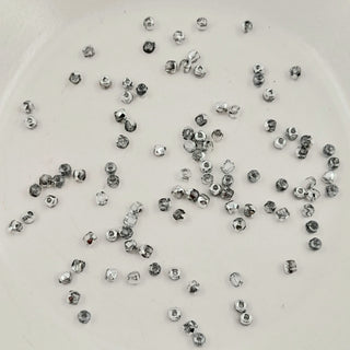 2mm Czech Fire Polished Faceted Round Beads Crystal Labrador Silver 50 Pack