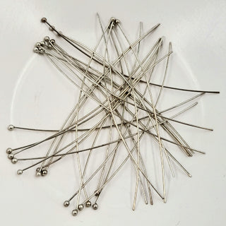 Findings - 70mm Wire Ball Head Pins Antique Silver 30 pack