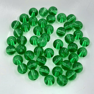 Glass Transparent Round Bead Green 8mm