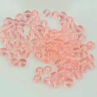 Transparent Glass Round Bead 6mm Pale Pink