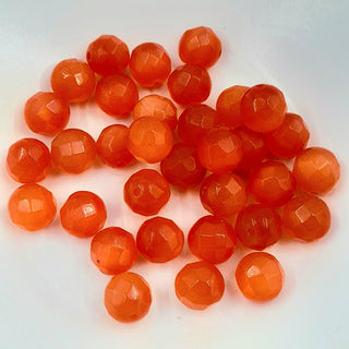 Cat's Eye Faceted Glass Round 10mm orange