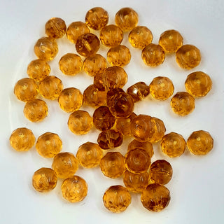 Glass Faceted Rondelle 8x5mm Golden Brown