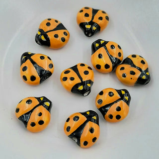 14mm Ceramic Ladybird Bead Orange