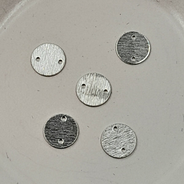 2-Hole Flat Round Connecter Silver