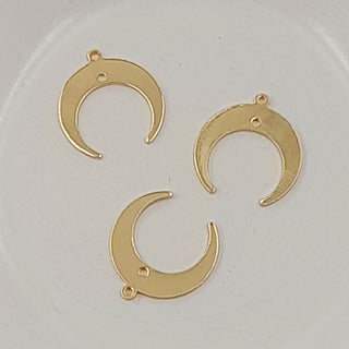 Earring or Pendant Component Crescent Moon Gold