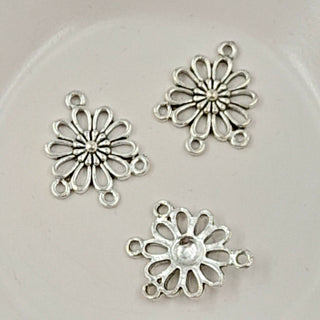 Earring Component-Flower Shaped Chandelier Silver