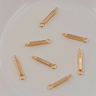 2-Hole Connecter - Cuboid Shaped Gold