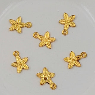 Charm - Five Petal Metal Flower Gold