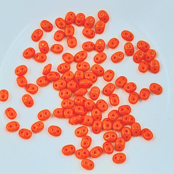 Czech Superduo Beads Opaque Orange 7.5gm Bag