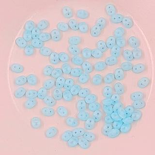 Czech Superduo Beads Matte Opaque Aqua 7.5gm Bag