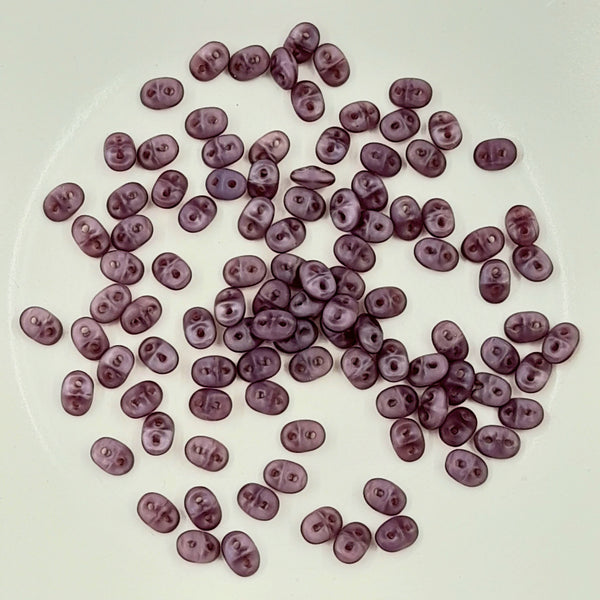 Czech Superduo Beads Opal Violet 7.5gm Bag