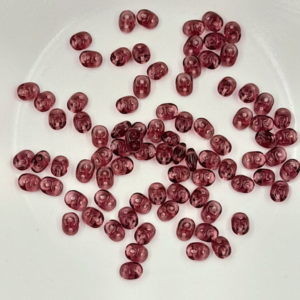 Czech Superduo Beads Transparent Amethyst 7.5gm Bag 19