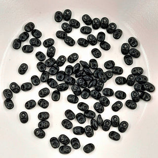 Czech Superduo Beads Opaque Black 7.5gm Bag