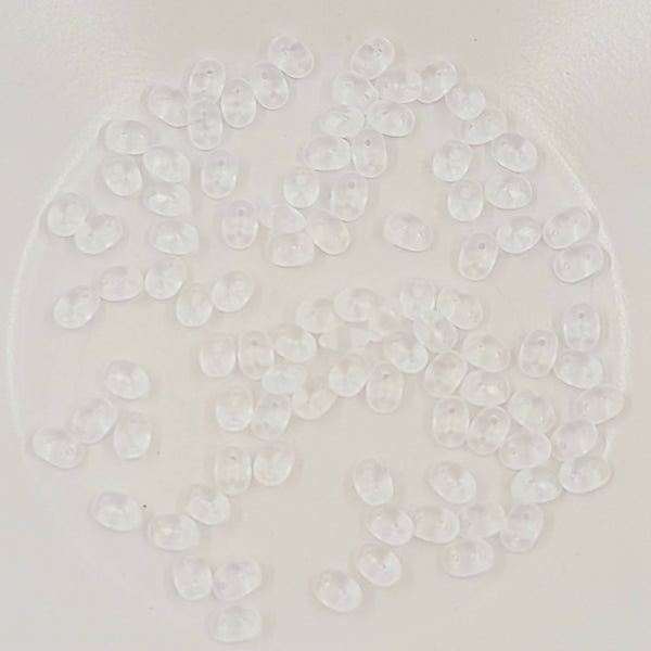 Czech Superduo Beads Matte Crystal Clear 7.5gm Bag