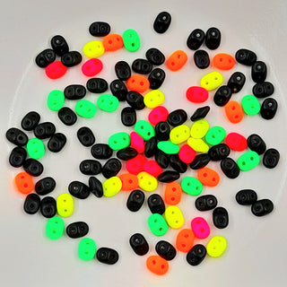 Czech Superduo Beads Neon Brights Mix 7.5gm Bag