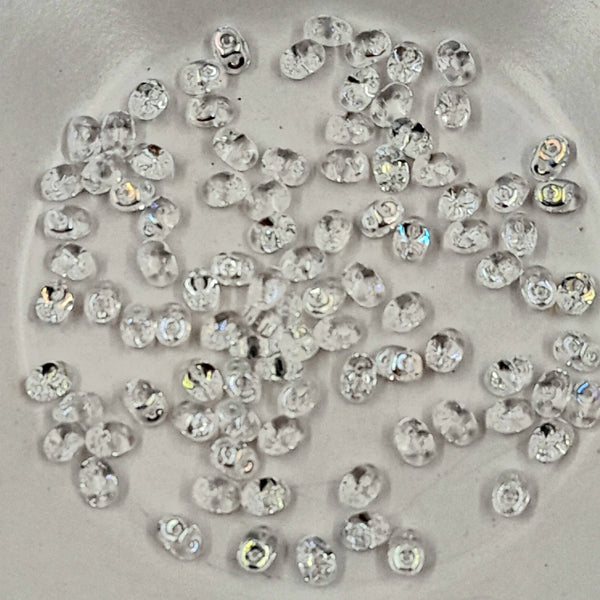 Czech Superduo Beads Crystal Clear AB 7.5gm Bag