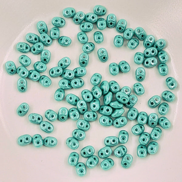 Czech Superduo Beads Opaque Turquoise 7.5gm Bag