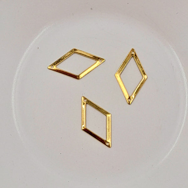 2-Hole Connector - Gold Rhombus