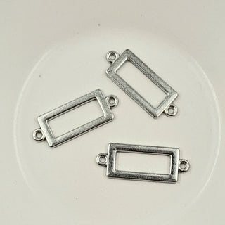 2-Hole Connector - Silver Rectangle