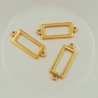 2-Hole Connector - Gold Rectangle