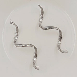 2-Hole Connector - Antique Silver Spiral