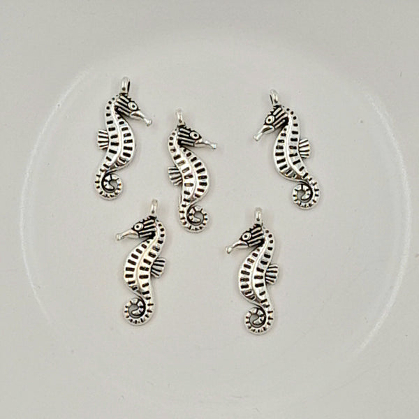 Charm-Silver Seahorse