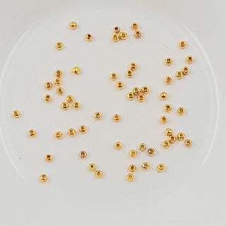 2mm Metal Spacer Bead Gold 30 Pack