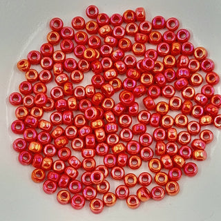 Miyuki Seed Beads Size 6 Opaque Vermillion Red AB 7.5gm Bag