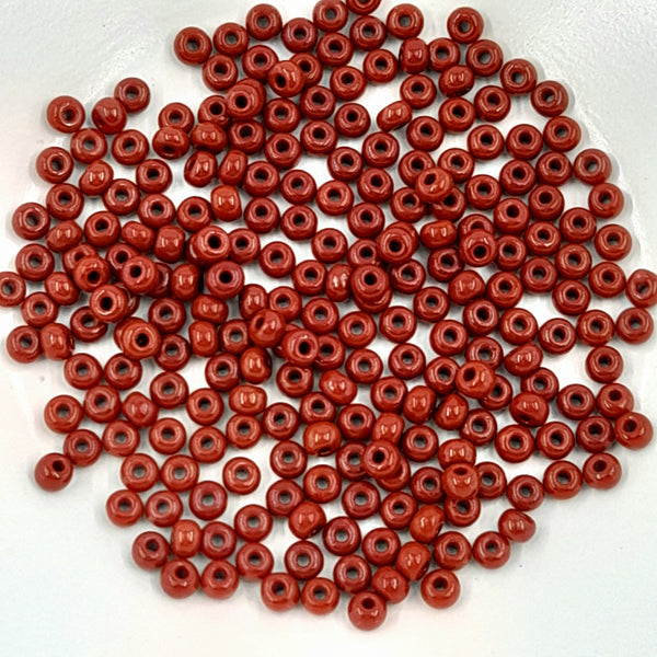 Japanese Seed Beads Size 6 Opaque Red/Brown 7.5gm Bag