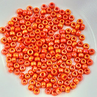 Miyuki Seed Beads Size 6 Opaque Orange AB 7.5gm Bag