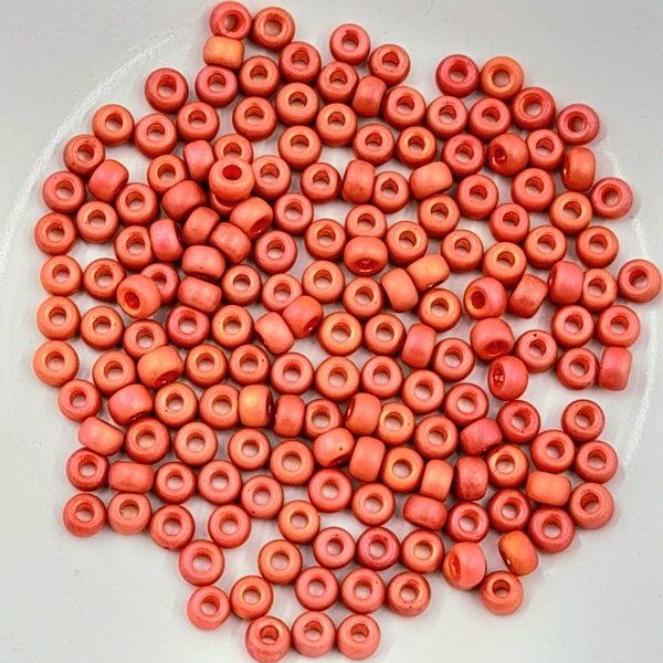 Miyuki Seed Beads Size 6 Opaque Glazed Cardinal AB 7.5gm Bag