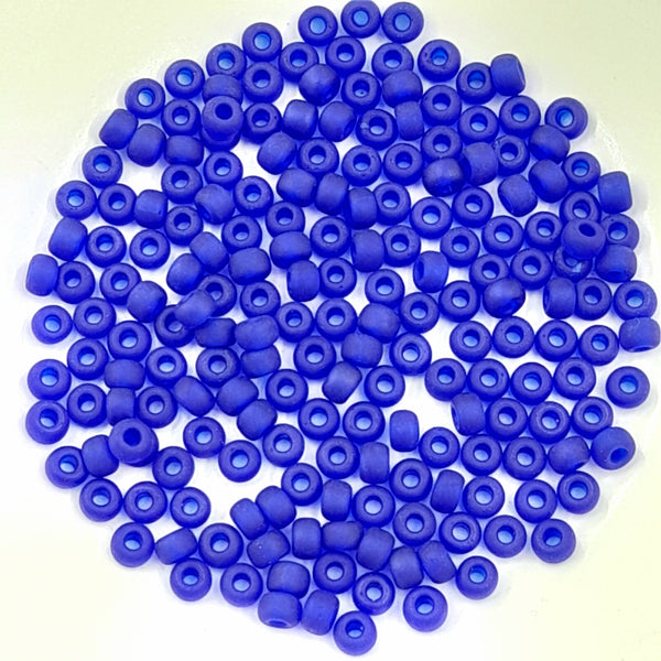 Miyuki Seed Beads Size 6 Matte Transparent Cobalt 7.5gm Bag