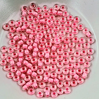 Miyuki Seed Beads Size 6 Pink Lined Crystal 7.5gm Bag