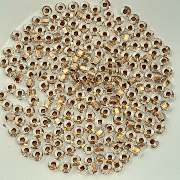 Japanese Seed Beads Size 6 Bronze Lined Crystal 7.5gm Bag