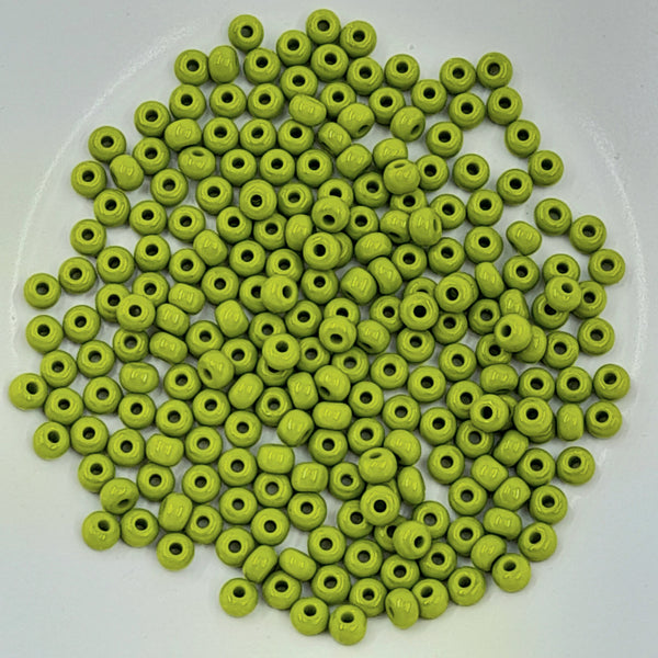 Japanese Seed Beads Size 6 Opaque Olive 7.5gm Bag