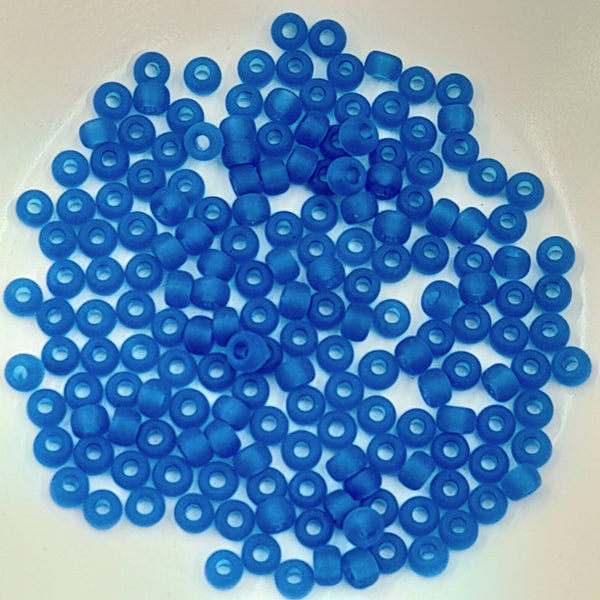 Miyuki Seed Beads Size 6 Matte Transparent Sapphire 7.5gm Bag