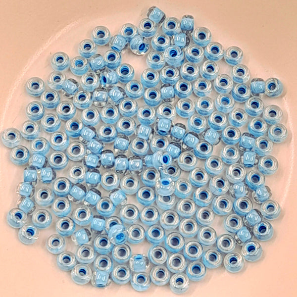 Miyuki Seed Beads Size 6 Sky Blue Lined Crystal 7.5gm Bag