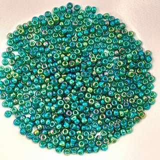 Miyuki Seed Beads Size 8 Chartreuse Lined Green AB 7.5gm Bag