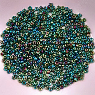 Miyuki Seed Beads Size 8 Green AB 7.5gm Bag